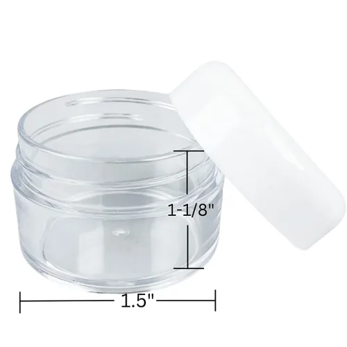 Vista 3 de ToolUSA conjunto de 12 piezas de frascos con tapas color blanco - 0.84 onzas líquidas: tj-18625