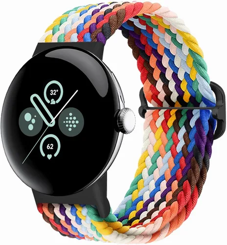 Vista 59 de Correas trenzadas Solo Loop compatibles con Google Pixel Watch 4, 3, 2, 1 de 1.61 pulgadas/1.77 pulgadas, correas elásticas ajustables de nailon