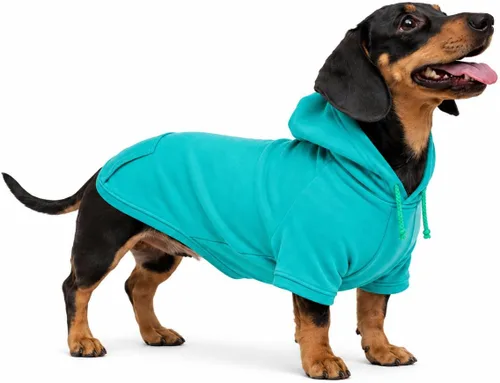 Vista 10 de Lovelonglong Sudadera básica con capucha para perros, 100% algodón, se adapta a perros pequeños, medianos y grandes, color negro, XS