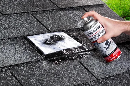 Vista 3 de Rust-Oleum Parche de techo triple grueso y espray sellador, 13 onzas, negro