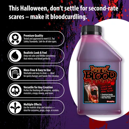 Vista 5 de Pinta de sangre para Halloween, sangre de vampiro; 16 onzas