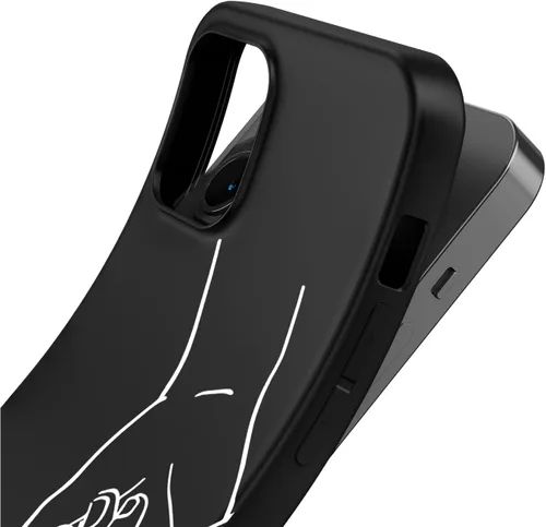 Vista 3 de Funda negra a juego compatible con iPhone SE 2022 2020 3ª 2ª generación - iPhone 7 - iPhone 8 para parejas, juego de funda de TPU para parejas