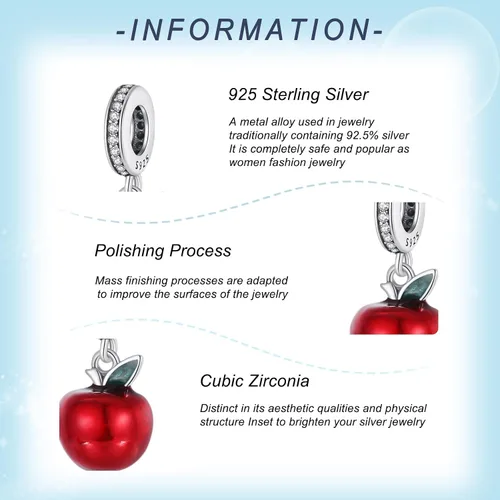 Vista 3 de Abalorios de plata de ley 925 para pulseras, dijes de amor y corazón, flor de cerezo, joyería para mujer