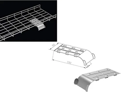 Vista 30 de Kable Kontrol Soporte de piso lateral de 2 pulgadas – Soporte de bandeja de cable de malla de alambre – Bandeja de malla de alambre Cesta de cables
