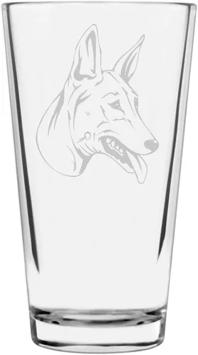 Vista 134 de Podenco Canario - Vaso de pinta de 16 onzas con temática de perro personalizado