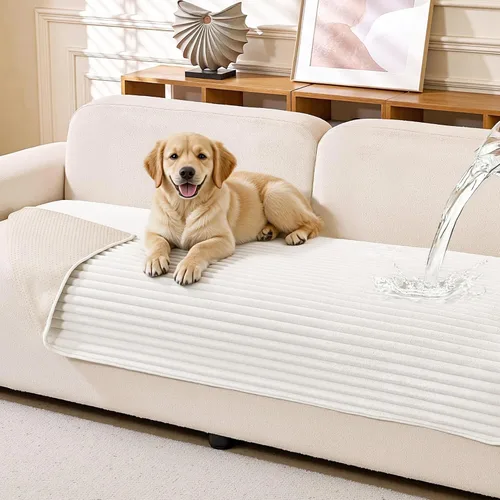 Vista 14 de MEETSKY Fundas de sofá para sofá, funda de sofá 100% impermeable para perros, fundas de sofá para mascotas, fundas de sofá suaves y antideslizantes