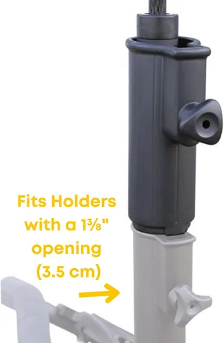 Vista 2 de Foretra – Extensión de soporte para paraguas – Extensor se adapta a la mayoría de carritos de golf o carrito de golf Power Cart Soporte de paraguas