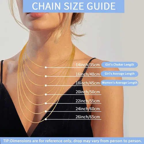 Vista 3 de Jewlpire Collar de cadena italiana de 0.051 in de oro macizo de 14 quilates sobre plata de ley 925 para mujeres y niñas, cadena de caja italiana