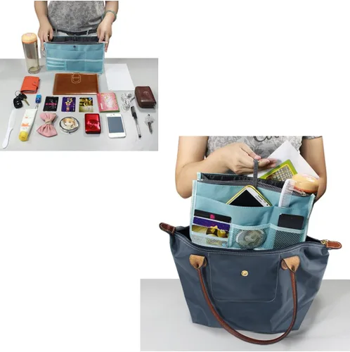 Vista 6 de Dahlia Organizador de bolso patentado para mujer, versión 2, gris ordenado