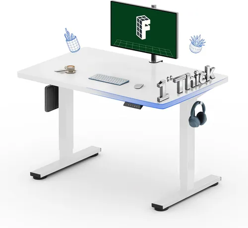 Vista 31 de FLEXISPOT Escritorio Eléctrico de Pie de Una Pieza, 40 x 24 Pulgadas Escritorio Ajustable con Superficie Sin Costuras, Controlador de Memoria