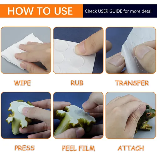 Vista 4 de Puntos Adhesivos de Doble Cara con Mango Pelable, 3 Tipos de Masilla Adhesiva Transparente Removible, Impermeable Sin Daño Pegamento Tack
