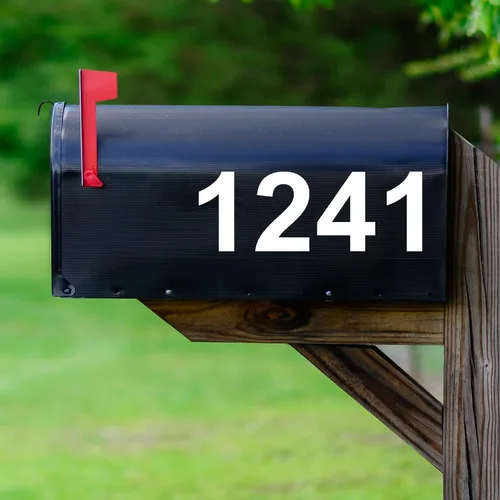 Vista 5 de Calcomanías para buzón Calle # Números de dirección Característica personalizada Adhesivos para buzón de correo Letras de vinilo VWAQ-CMB2 (negro)