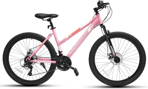 Vista 9 de Ecarpat 24/26 Inch Mountain Bike for Women Girls, 21-Speed Mountain Bicycle with Disc/V-Brakes and Front Fork Suspension, Carbon Steel Frame MTB Bike