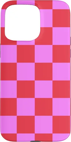 Vista 31 de Funda femenina con patrón de mujer rosa y rojo a cuadros para iPhone 17