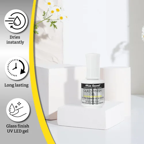 Vista 6 de Mia Secret Gel UV LED con acabado de vidrio 0.5 onzas líquidas - 0.5 fl oz
