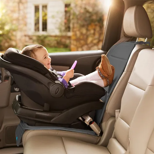 Vista 2 de Munchkin Protector de asiento de coche para niños, protector de asiento Elite con tela Grime Guard, gris oscuro