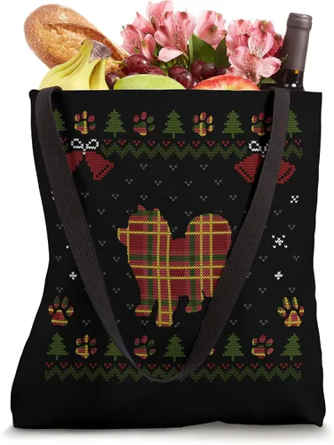 Vista 4 de Chow Chow Red Plaid Dog Ugly Christmas Sweater Dogs X-Mas Tote Bag