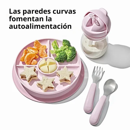 Vista 3 de OXO Tot - Plato con ventosa y división para pegarse - Blossom