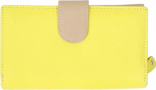 Vista 4 de Cartera RFID de cuero genuino para mujer multicolor 19 ranuras para tarjetas