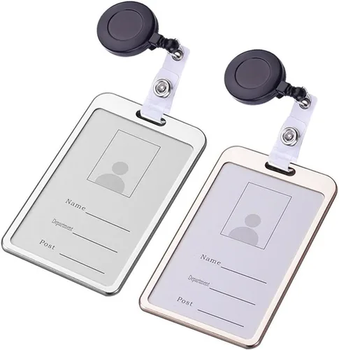 Vista 5 de JANYUN 50 Piezas Clips Retráctiles de Carrete de Insignias Portador para Colgar Tarjeta de Identificación Nombre Llavero (Negro)