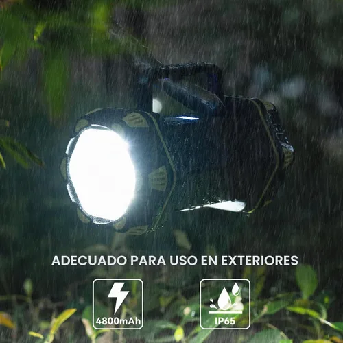 Vista 3 de Linterna de campamento recargable, linterna LED de campamento con 1200 lúmenes, alimentación por batería con capacidad de 4800, luz de campamento