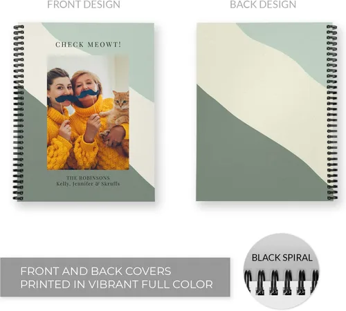 Vista 2 de Custom Photo Emerald Notebook / 8.5" x 11" Cool Tone Journal / 120 Pages/Several Paper Designs/Durable Gloss Laminated Softcover/Black Wire-o Spiral