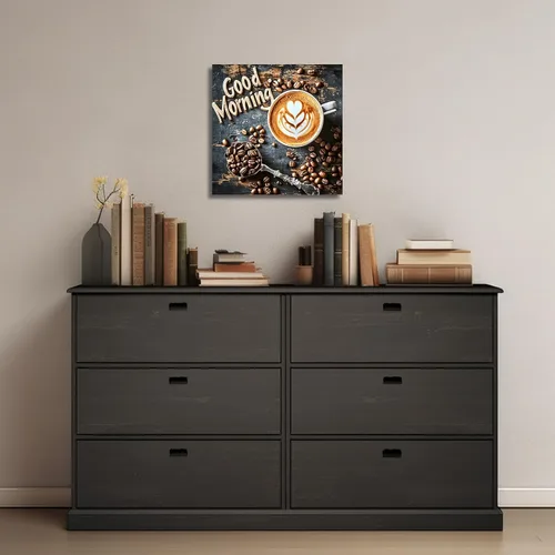 Vista 3 de XLMDYYSW Arte de pared de café, vintage, café marrón y negro, impresiones en lienzo de cocina, granos de café y pintura de café para comedor, bar