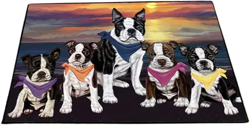 Vista 16 de Doggie of the Day Boston Terrier Dogs Floor Mat - 4th of July Independence Day - Best Dog Doormat - Protector Decor - Unique Portrait Art - Premium