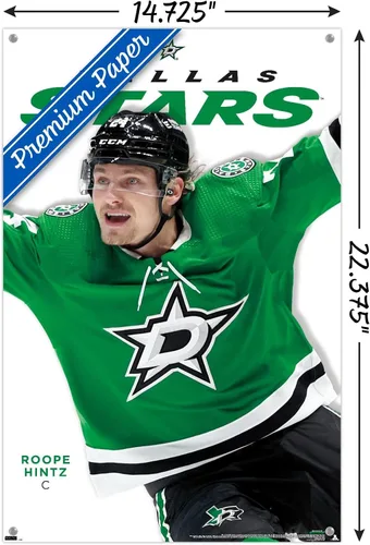 Vista 3 de Trends International NHL Dallas Stars Roope Hintz Feature Series 23 - Póster de pared, 14.72 x 22.37 pulgadas, paquete de póster premium y pasador