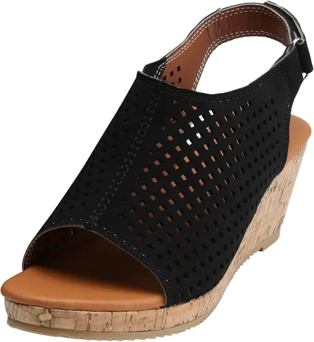 Vista 3 de JCLOCK Sandalias para mujer, casuales, de verano, con punta abierta, alpargatas, plataformas, sandalias transpirables