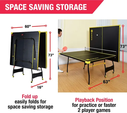 Vista 17 de [Usado] MD Sports Table Tennis Tables Multiple Styles Ping Pong Tables, Foldable for Easy Storage with Nets Included, Perfect for Family Game Rooms