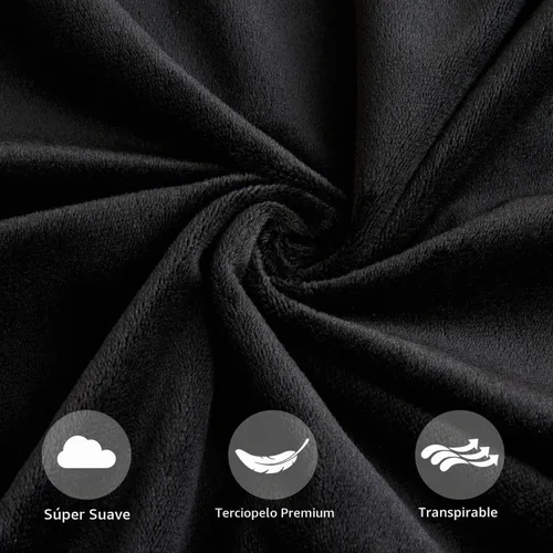 Vista 5 de Juego de 2 fundas de almohada decorativas de terciopelo de 16 x 16 pulgadas, fundas de almohada negras suaves para sofá, cama, sala de estar