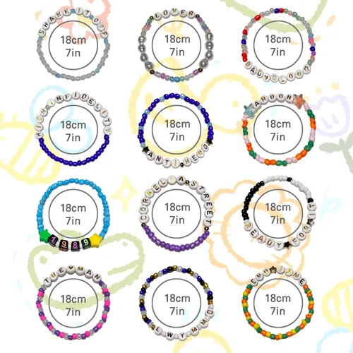 Vista 2 de Gpurplebud Pulseras y calcomanías de amistad, pulseras de cuentas o pulseras de arcilla polimérica, traje inspirado en álbum, regalos para fanáticos