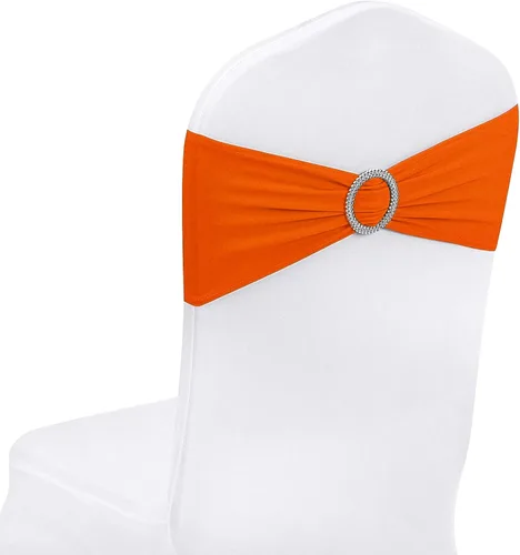 Vista 10 de Peomeise - 25 bandas elásticas de elastano negro para sillas con hebilla deslizante, para decoración de bodas y fiestas