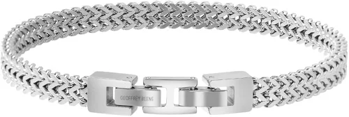 Vista 2 de Geoffrey Beene Mens Stainless Steel Double Franco Chain Bracelet with Extension