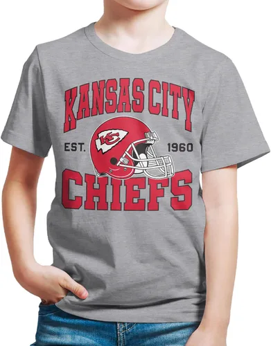 Vista 13 de Junk Food Clothing x NFL - Casco de equipo - Camiseta de manga corta para niños y niñas con licencia oficial de la NFL