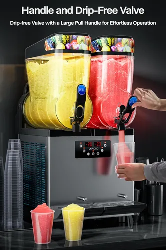 Vista 5 de Leacco Máquina comercial del granizado, acero inoxidable congelado 110V del fabricante del granizado del batido de la máquina de Margarita