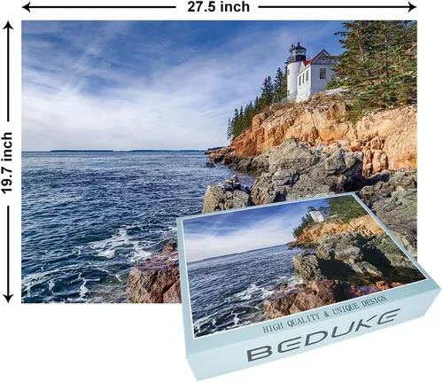Vista 2 de Rompecabezas para adultos de 1000 piezas del Parque Nacional Acadia de 1000 piezas, rompecabezas de 14 años en adelante, cartón grueso y resistente