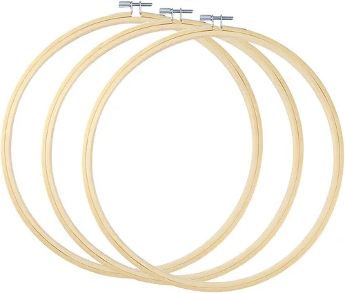 Vista 11 de Caydo - Aro de bordado de 3 piezas con herramienta de tornillo de metal, 6 pulgadas Aros de bordado de bambú para bordar y coser, aro de punto
