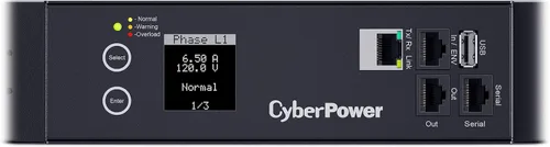 Vista 8 de CyberPower PDU41001 PDU conmutada, 100-120V/15A (reducido a 12A), 8 tomas, montaje en rack 1U