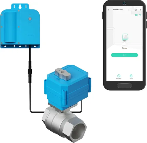 Vista 12 de Kit de control de válvula inteligente inalámbrico YoLink, válvula motorizada de acero inoxidable certificada NSF de 1/2", controlador inalámbrico 2