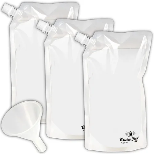 Vista 11 de Juego de envases Cruise Flask para viaje ocultables y reutilizables, para llevar alcohol a donde sea., Transparente