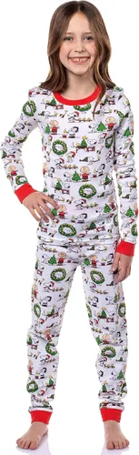 Vista 6 de INTIMO Peanuts - Pijama unisex para niños y niñas, diseño de Papá Noel, Snoopy Charlie Brown