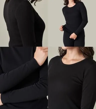 Vista 4 de LAPASA - Juego de ropa interior térmica para mujer, 100% lana de merino, capa base, ligera y mediana, de forro polar, camisa y pantalón, largo