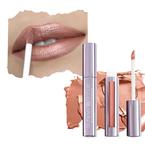 Vista 19 de Runway Rogue Lápiz Labial Líquido de Seda Glam, Lápiz Labial de Larga Duración Rosa Helado-Limonada, ‘Call Sheet