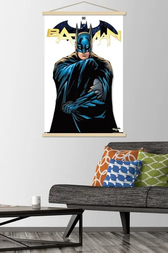 Vista 2 de Trends International DC Comics - Póster de pared con marco magnético de Batman Juego de perchas de madera de haya y impresión de alta calidad