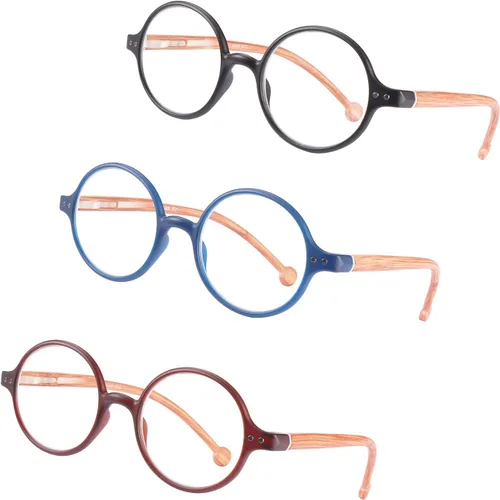 Vista 8 de Gafas de Lectura Redondas para Mujeres y Hombres con Bloqueo de Luz Azul, Lectores Circulares Unisex Ultraligeros, Gafas de Lectura sin Prescripción