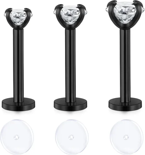 Vista 20 de D.Bella Retenedores de piercing transparentes de 16G para cartílago flexible para hélix, daith, rook, tragus, retenedor de aretes Bioflex, nariz