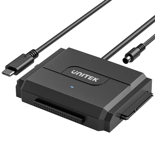 Vista 10 de Unitek Carcasa para disco duro dual M.2 y SATA dual 4 en 1, estación de acoplamiento USB-C de 4 bahías para 2X NVMe PCIe y 2 unidades de disco duro