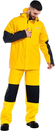 Vista 4 de CAT Chaquetas impermeables Longshore para hombre con costuras soldadas, antebrazos reforzados y bolsillos con cremallera para las manos